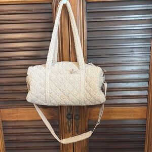 Vera Bradley Cream Quilted Travel Bag/Duffle